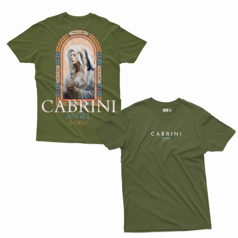 Cabrini Angel Slim Longline T-Shirt (Military Green)